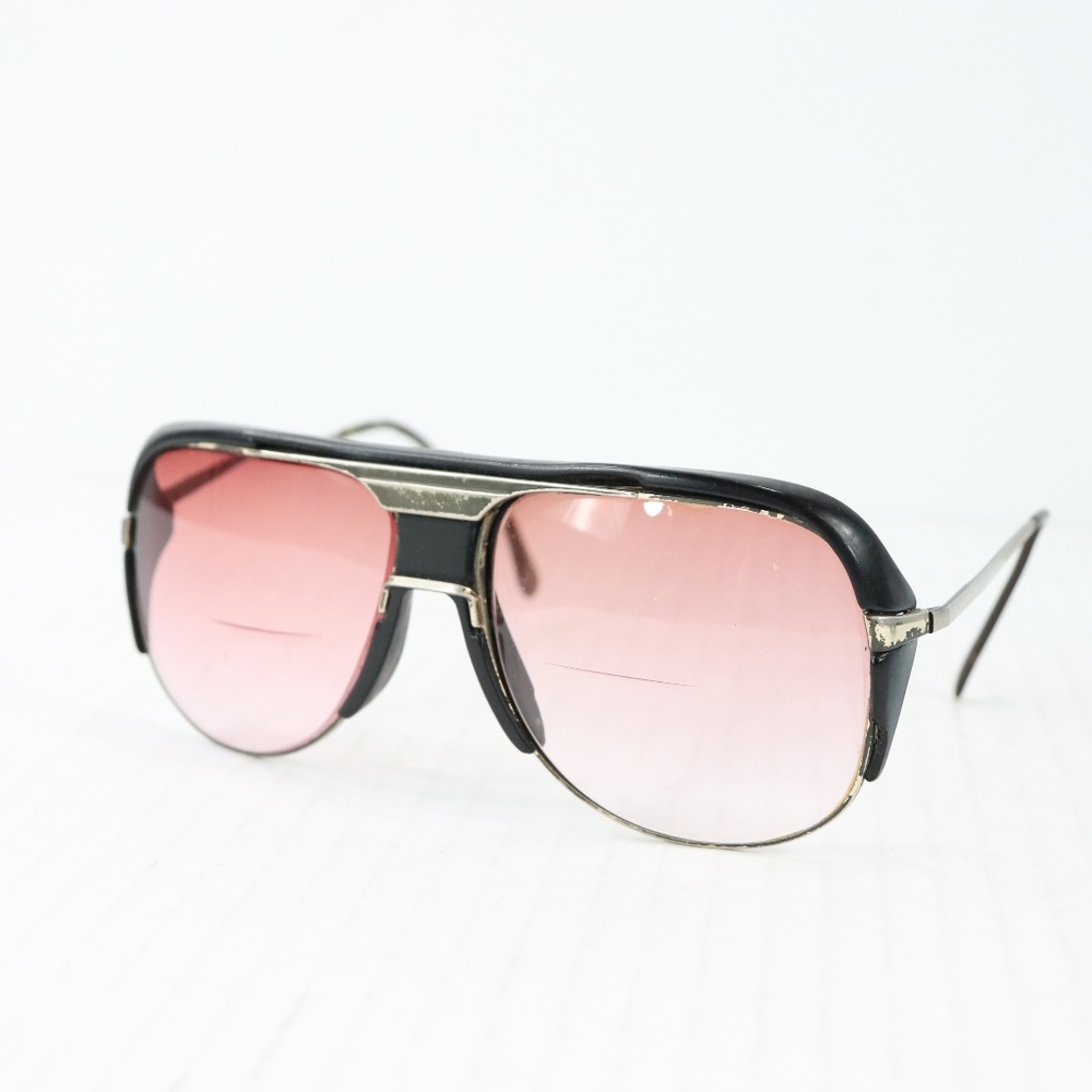 Vintage 80s Tura Metal Aviator Sunglasses Black